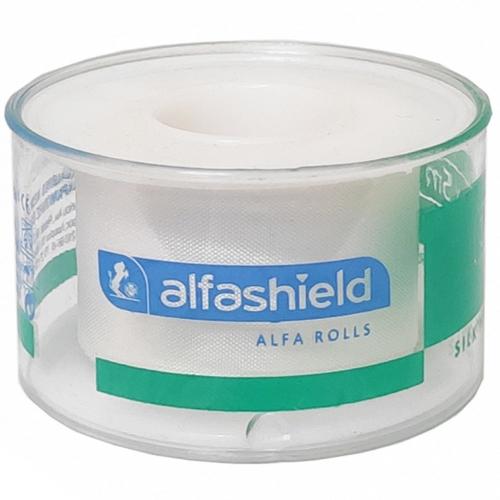 AlfaShield Alfa Silk Medical Tape Rolls Αδιάβροχη, Αυτοκόλλητη Ταινία Στερέωσης Επιθεμάτων & Επιδέσμων, από Μετάξι Λευκό 1 Τεμάχιο - 5m x 2.5cm